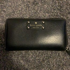 Gently used black leather Kate Spade wallet